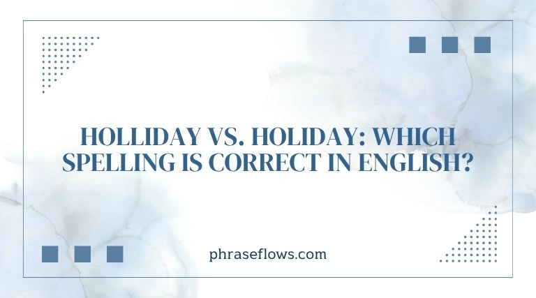 Discover the difference between Holliday vs. Holiday, learn the correct spelling, meanings, and usage, and avoid common English mistakes.