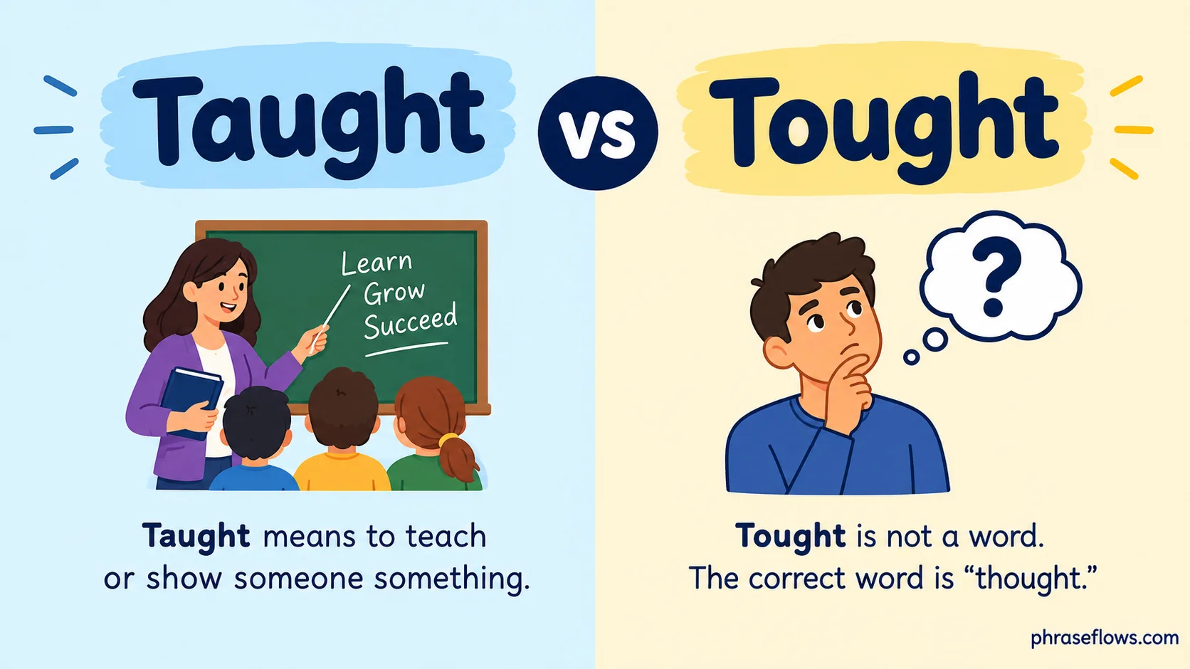 Taught vs Tought
