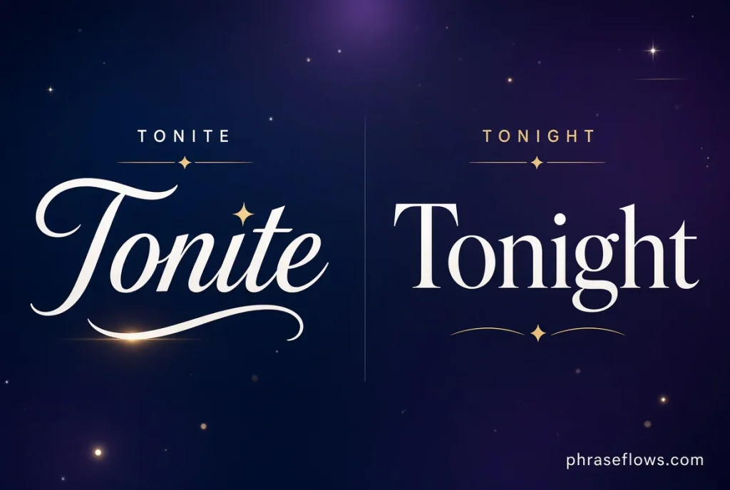 Tonite vs. Tonight