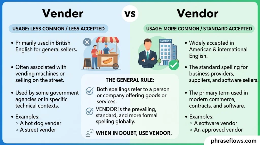 Vender vs. Vendor
